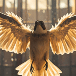 Um pássaro de asas abertas simboliza liberdade interior.